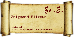 Zsigmond Elizeus névjegykártya